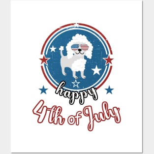 Happy 4Th of July Cute Poodle Dog Posters and Art